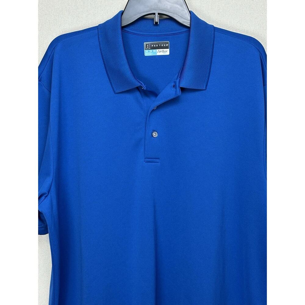 PGA Tour Golf Polo Golf Royal Blue Airflux Short Sleeve Adult Men's Size XL - Picture 2 of 12